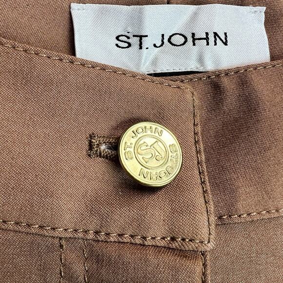 ST JOHN Women Sz 4 Siena Cotton Stretch Straight Leg 5 Pocket Pants - Picture 3 of 10